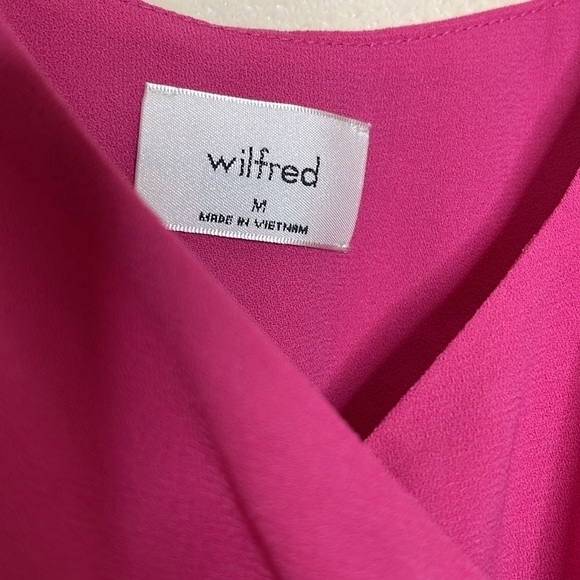 Aritzia Wilfred Melodie Faux Wrap Wide Leg Jumpsuit Hot Pink Size Medium - Picture 3 of 9